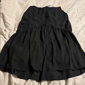 Bobeau Black Mermaid Maxi Skirt w/ Button Detail